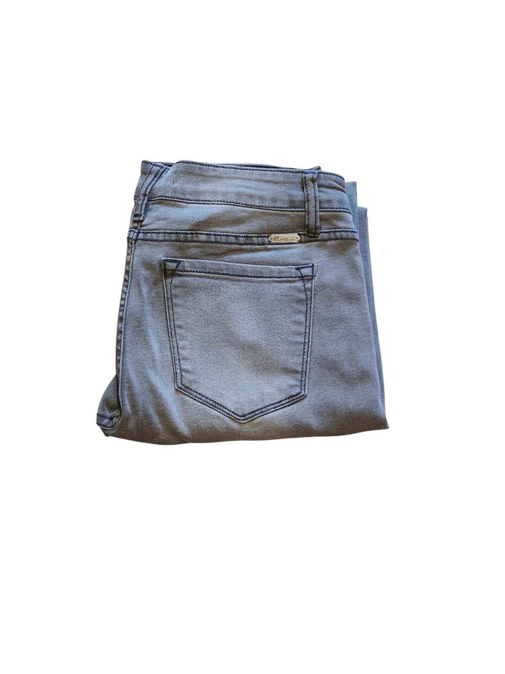 EUC Kancan Size 29 Gray Midrise Raw Zipper Hem Skinny Slim Strerch Denim Jeans